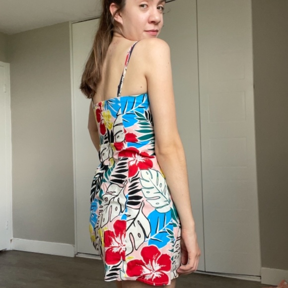 Fun Tropical Print Mini Dress - Picture 2 of 5